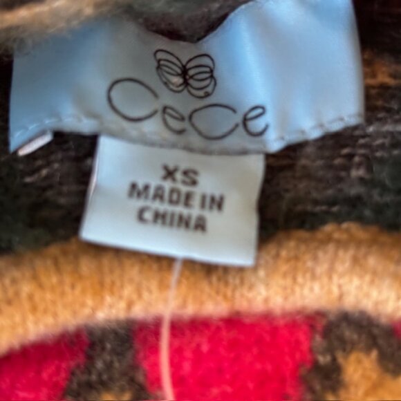 NWT Cece Fair Isle Funnel Neck Sweater in Latte Heather Size XS - Picture 7 of 9